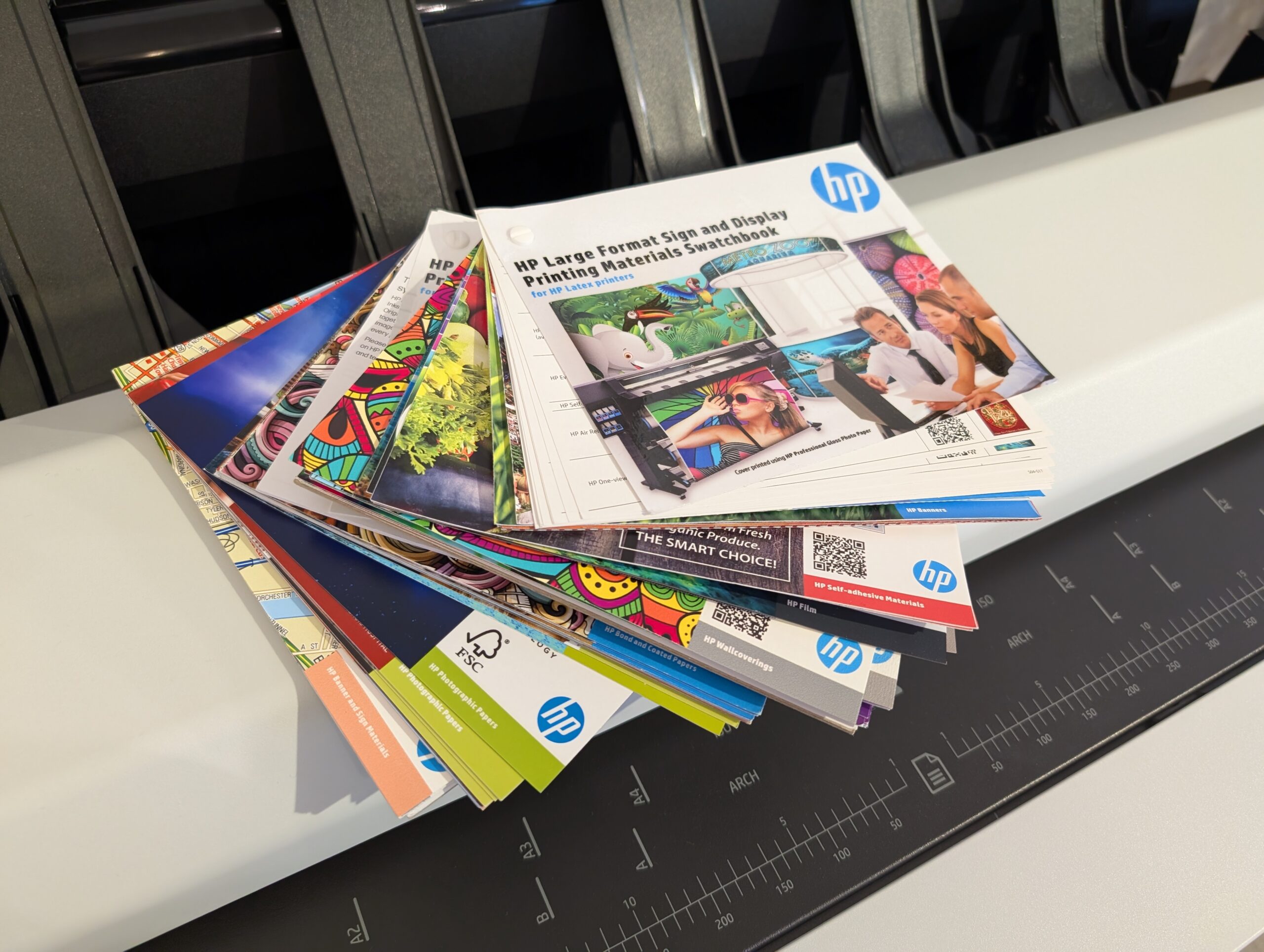 Print samples on display at HP Imagine 2024.